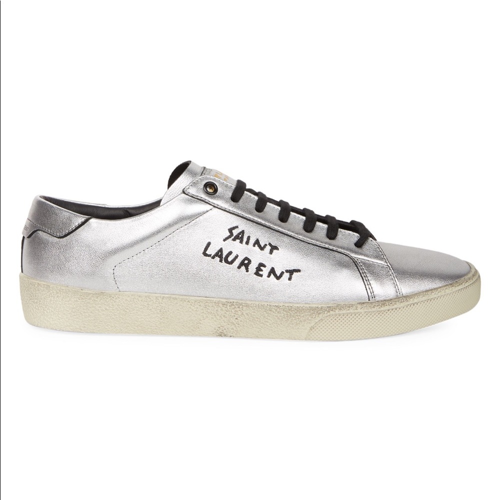 🌟SOLD!🌟 Ysl SAINT LAURENT new silver sneaker$600